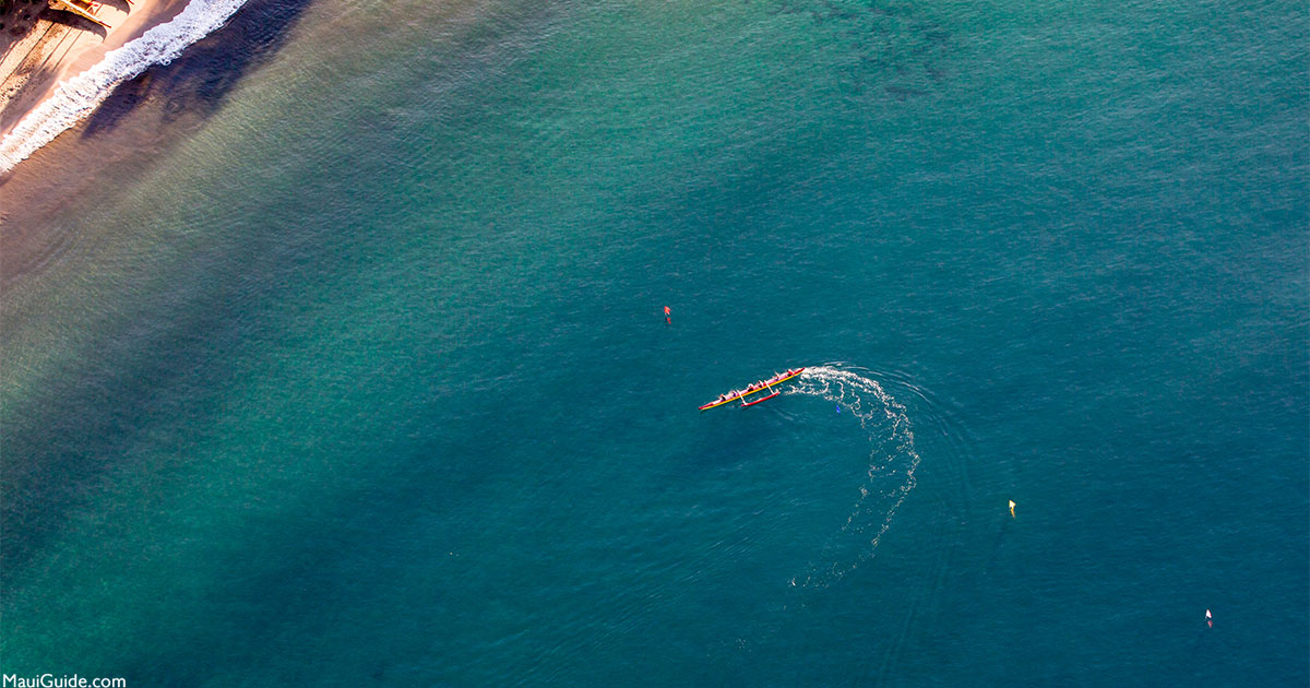 Maui Outrigger Canoe Aerial View