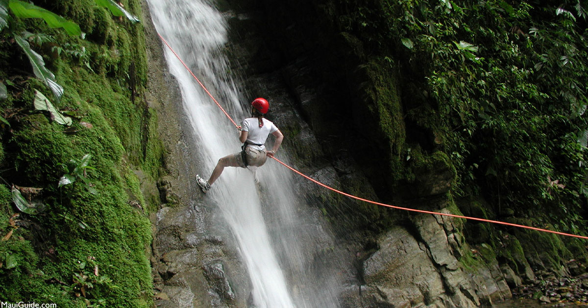 Maui Rappelling Waterfall
