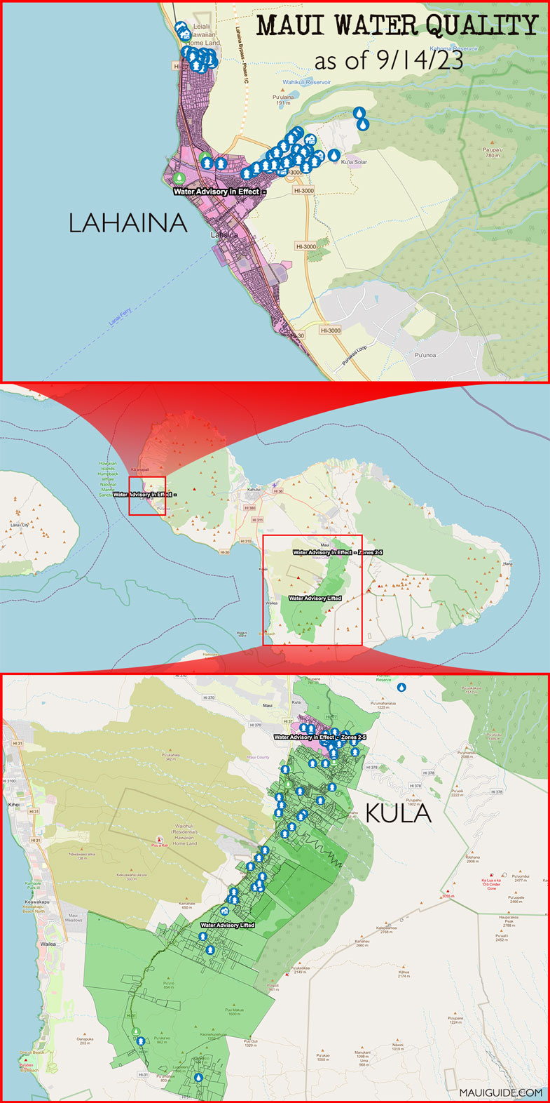 Maui water quality map